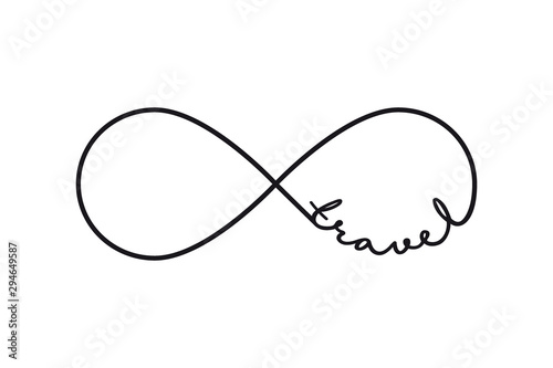 Travel - infinity symbol. Repetition and unlimited cyclicity sign