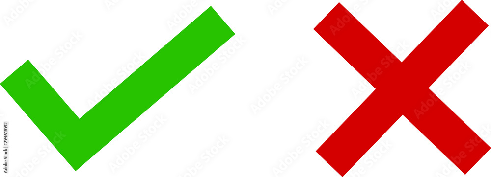 illustration vector icon of right and wrong tick