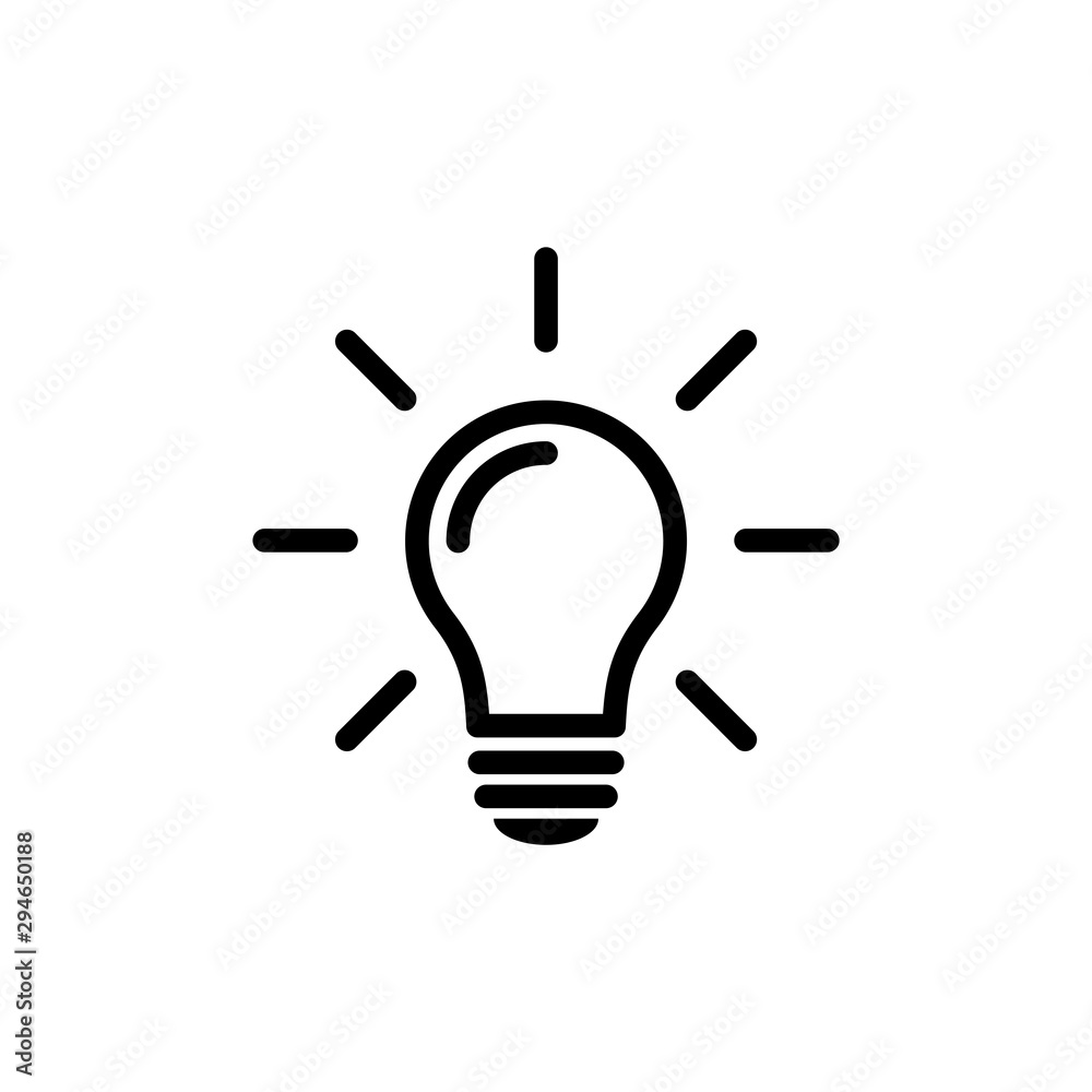Light Bulb Icon Line Vector Illustration Light Bulb Icon Line Vector Illustration
