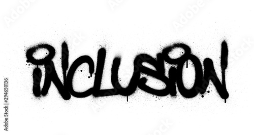 graffiti inclusion word sprayed in black over white