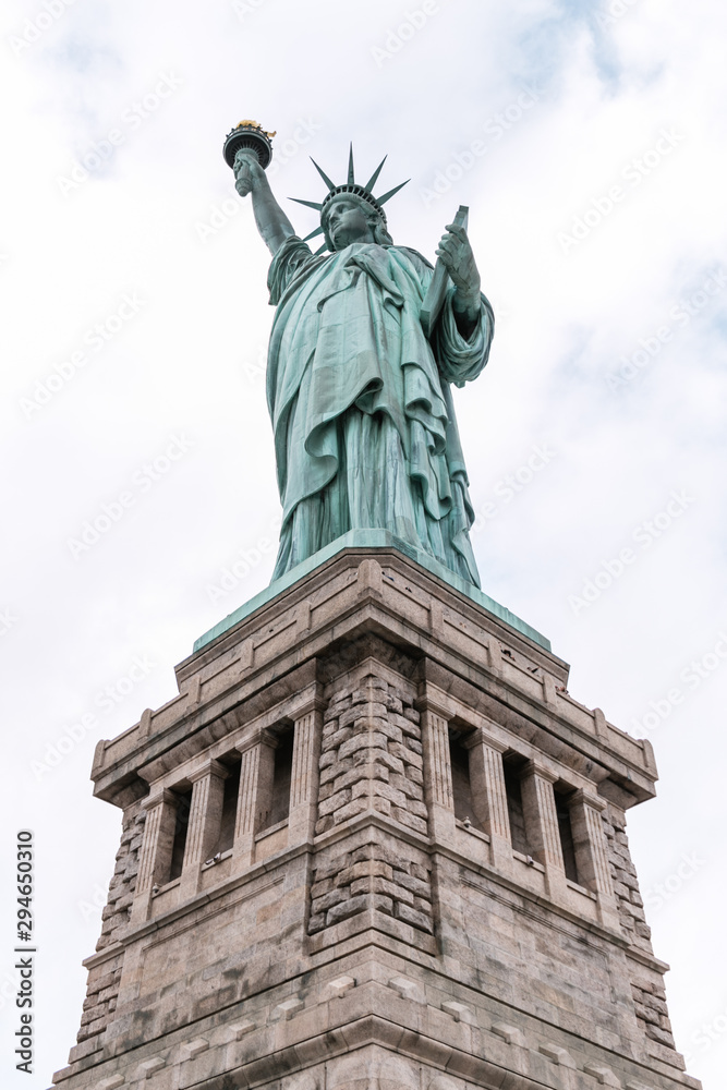 Statue of Liberty seen from down under
