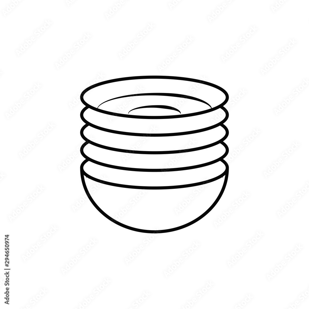 plate icon vector flat design template plate icon vector flat design template