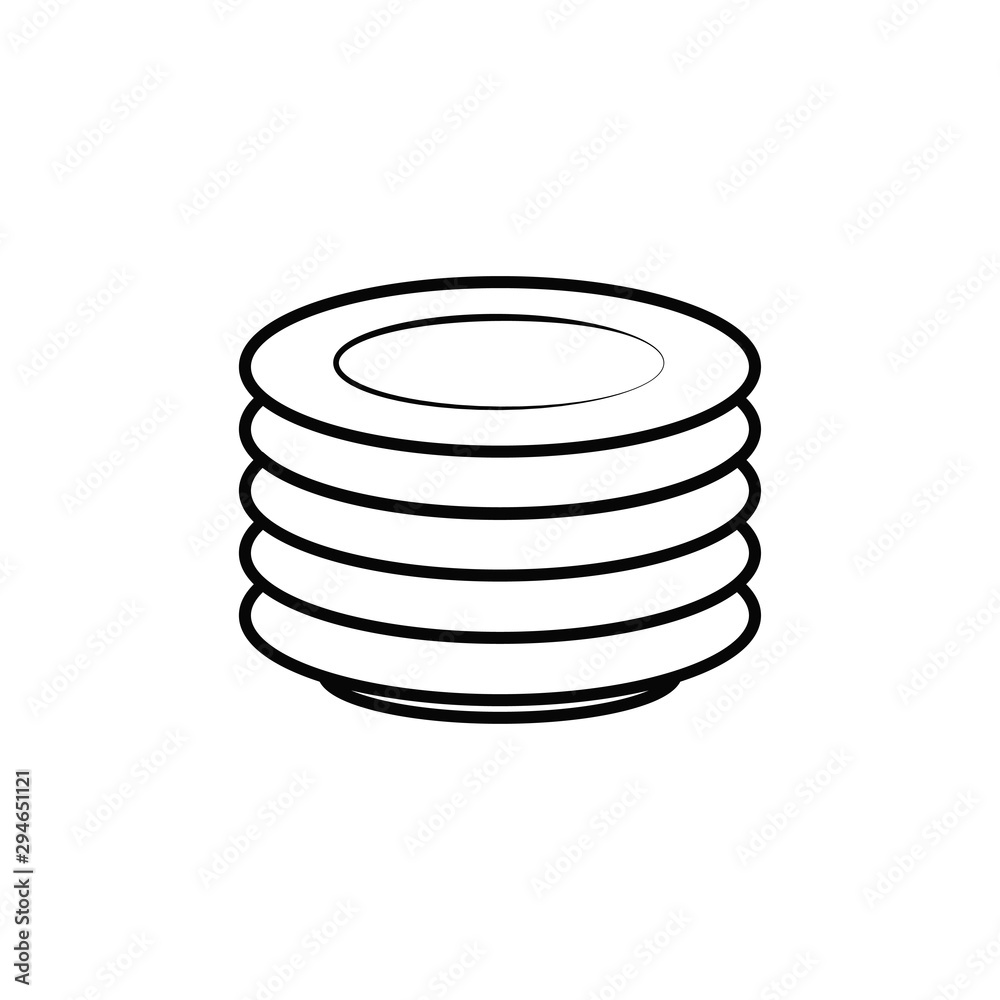 plate icon vector flat design template plate icon vector flat design template