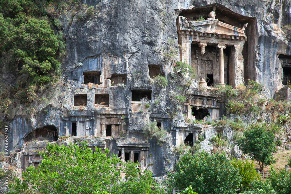 Lycian tombs in Fethiye, Turkey