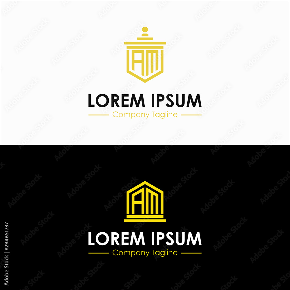 Inspiring company logo designs from the initial letters AM logo. -Vectors