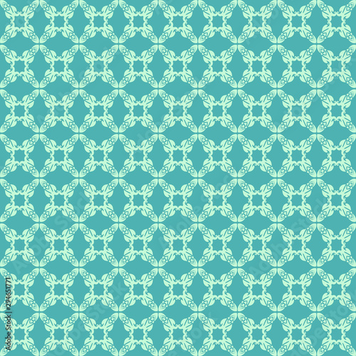 Green Seamless Floral Pattern, Vector