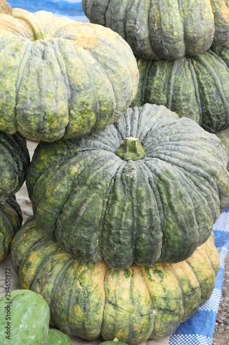 Fresh pumpkin for cooking in the market