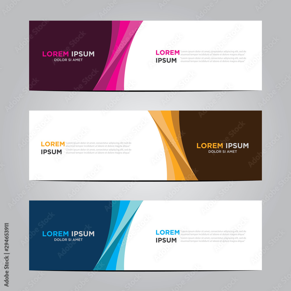 Set of three abstract vector banners. Modern template vector design Set of three abstract vector banners. Modern template vector design
