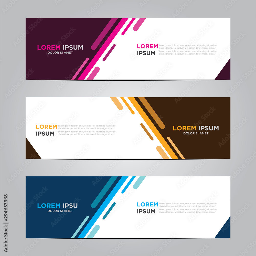 Set of three abstract vector banners. Modern template vector design Set of three abstract vector banners. Modern template vector design