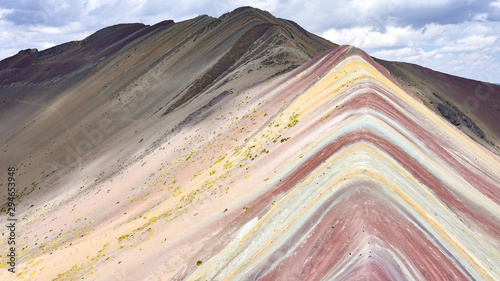 The natural colors of the Vinicuna 'rainbow mountain'. Cordillera Vilcanota, Cusco, Peru © Mark