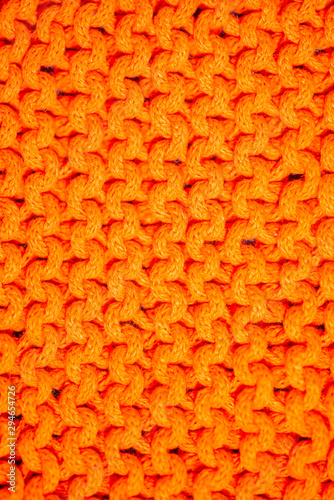 bright orange knitted fabric loops