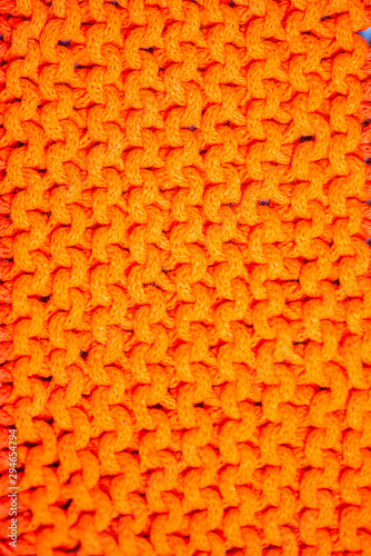 bright orange knitted fabric loops