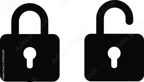 illustration vector icon of close and open lock photo