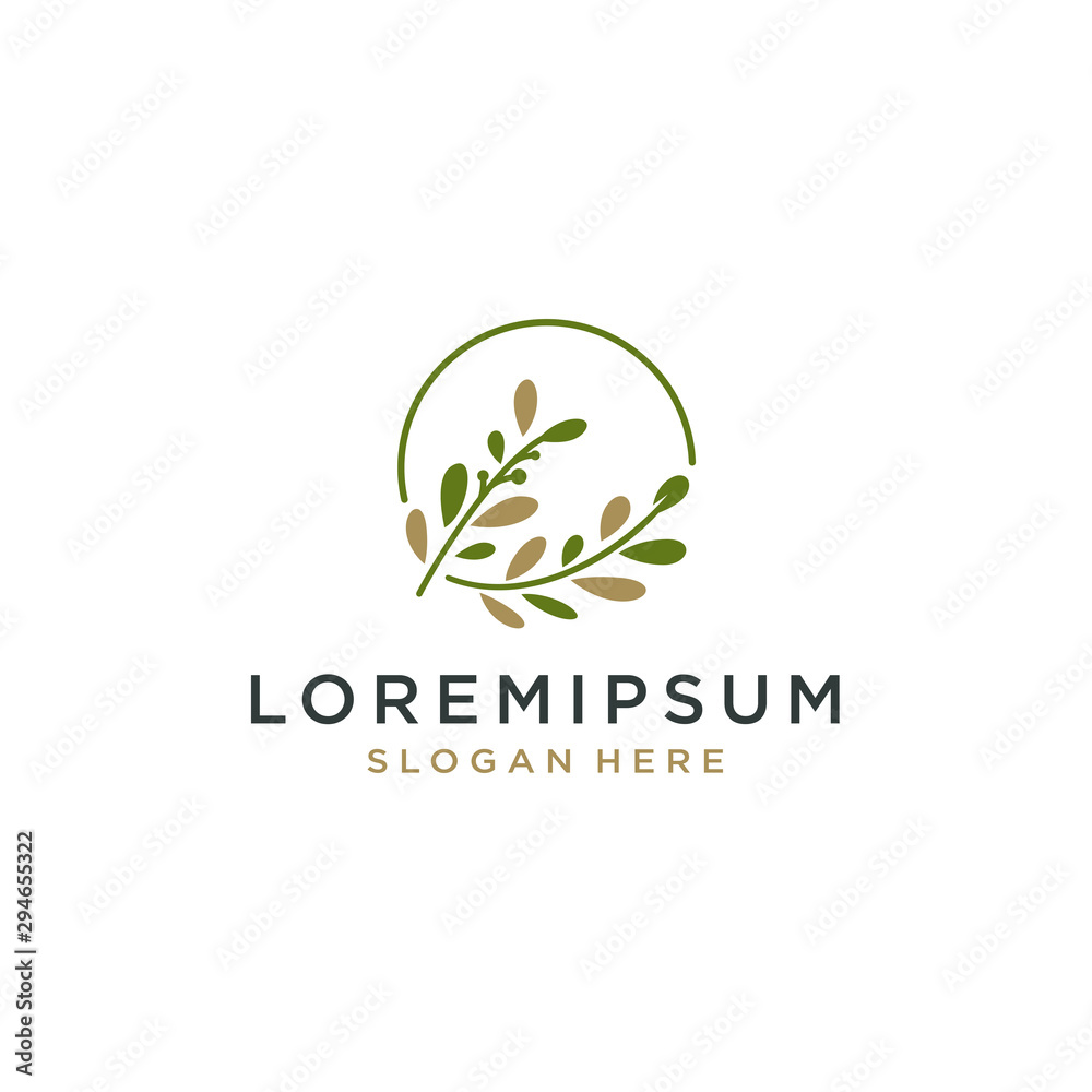 tree branch with leaf logo design icon emblem illustration tree branch with leaf logo design icon emblem illustration