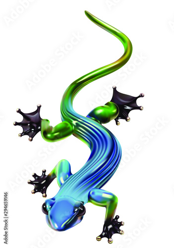 Gloss colorful lizard. Realistic 3d graphic.