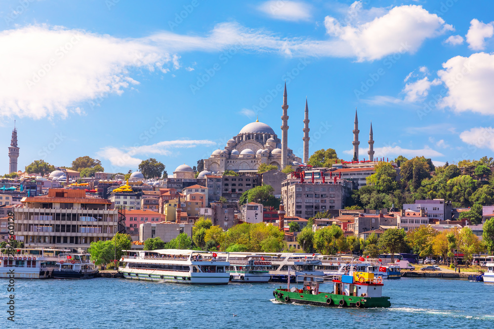 The Suleymaniye Mosque on the third hill of Istanbul, Turkey