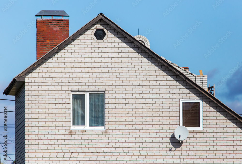 Roof in a brick house cottage