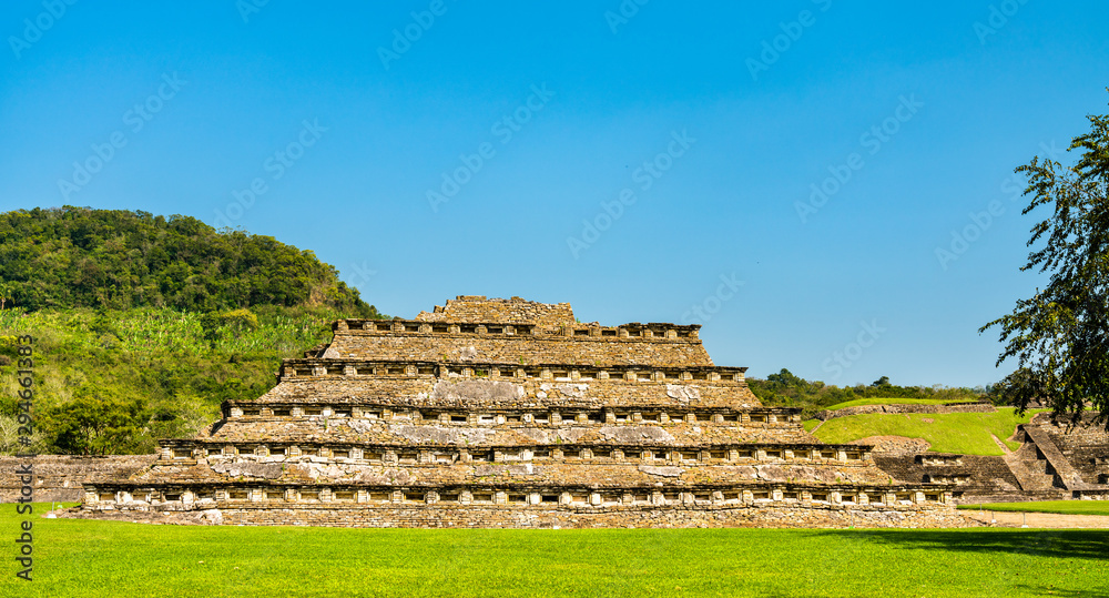 Pyramid at El Tajin, a pre-Columbian archeological site in Mexico