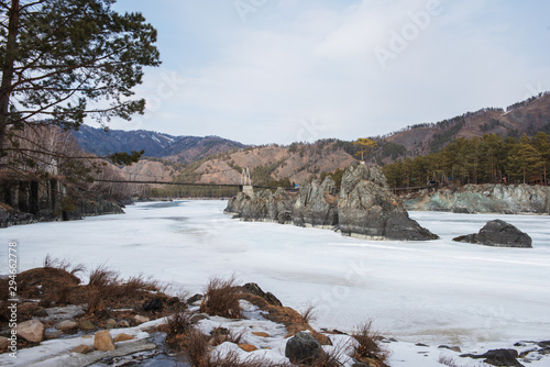 Fast mountain river Katun i...