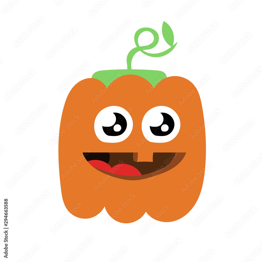 Fototapeta premium Cheerful, cute, orginal pumpkin figures cartoon character