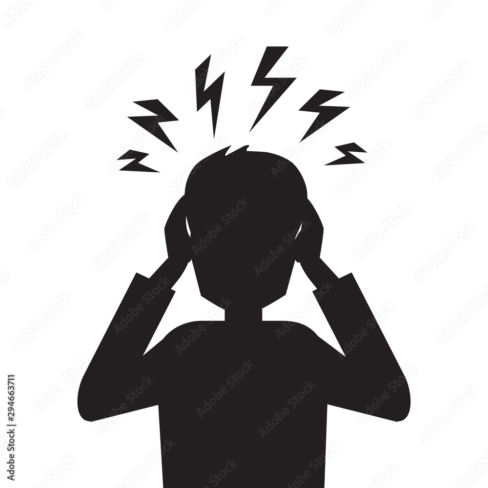 headache icon, symbol of anger, nervous tension, aggression vector