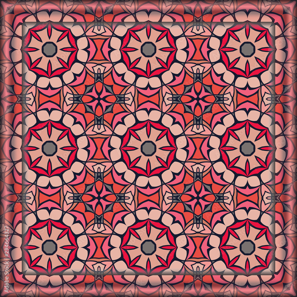 Seamless pattern .Vector illustration. Use this pattern in the design of carpet, shawl, pillow, textile, ceramic tiles 