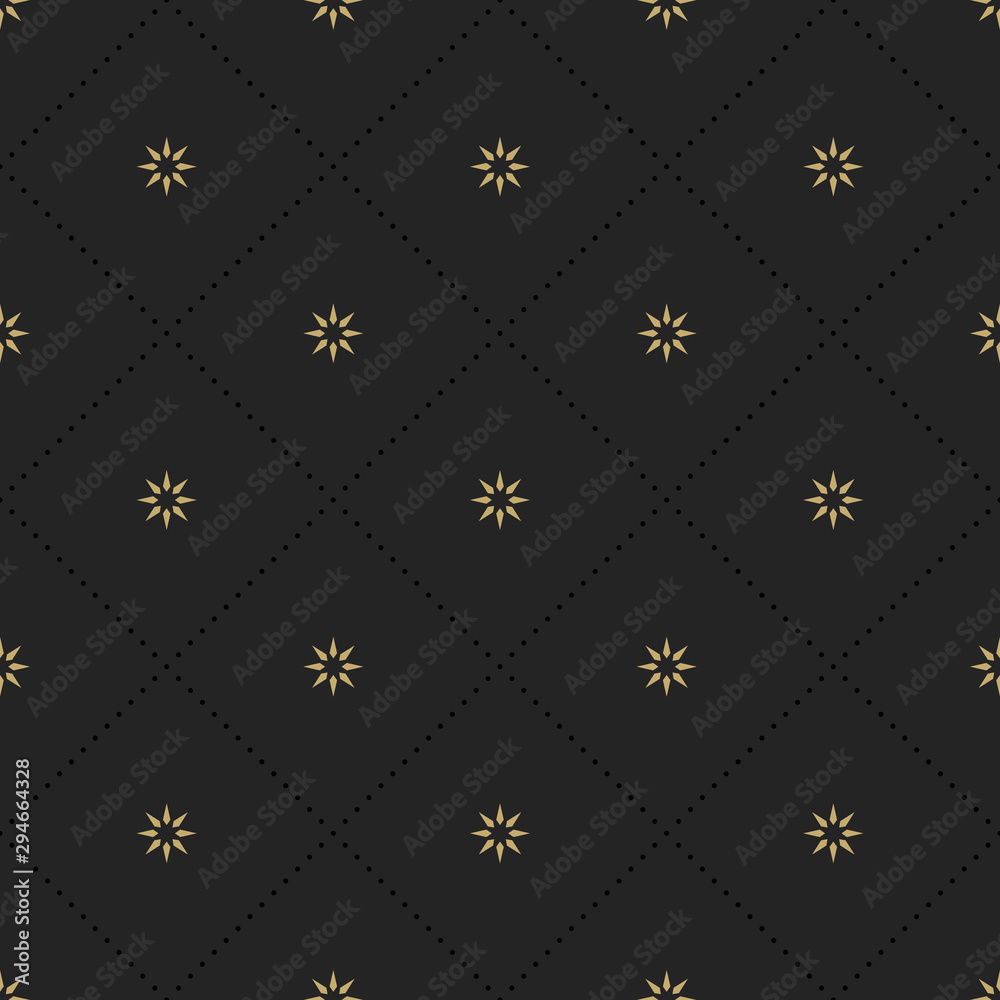 Seamless retro pattern with flowers. Dark golden texture. Repeating geometric simple background. Seamless retro pattern with flowers. Dark golden texture. Repeating geometric simple background.