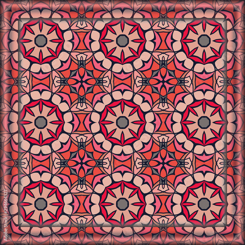 Seamless pattern .Vector illustration. Use this pattern in the design of carpet, shawl, pillow, textile, ceramic tiles 