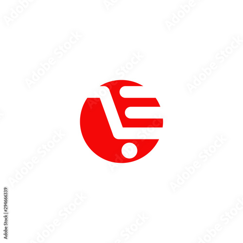 Shopping cart icon logo design vector template