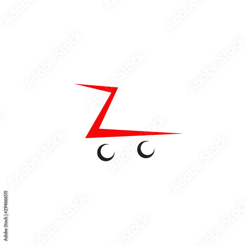 Shopping cart icon logo design vector template