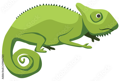 Cartoon chameleon flat illustration
