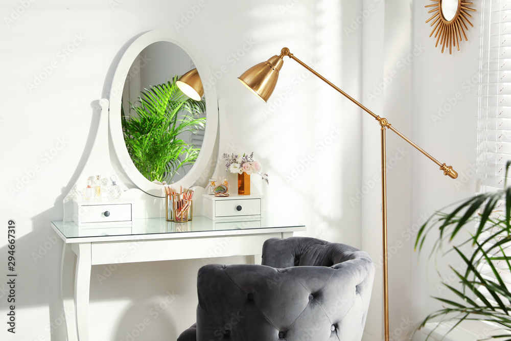 Stylish room interior with elegant dressing table Stock Photo | Adobe Stock
