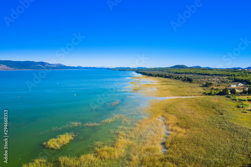 Obraz na plátně Beautiful nature park Vransko lake, ornithological reservation in Dalmatia, Croa