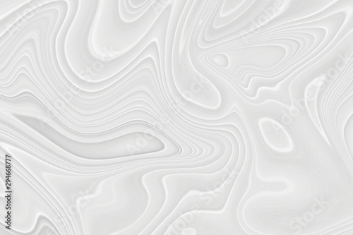 White background with waves and bends in an abstract cosmic form  circles and stains. Gray texture with gradients in 3 d volume  template for beautiful screensavers.