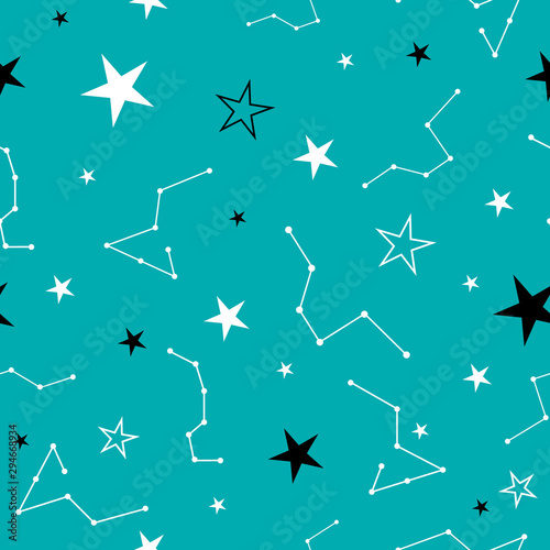 Stars in the night sky seamless vector pattern repeat