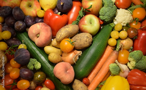 colourful mix of fresh vegetables and fruits