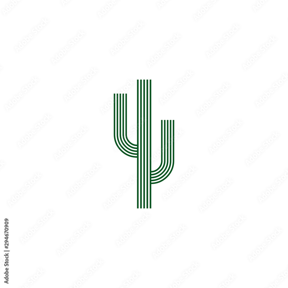 Cactus plant icon logo design vector template Cactus plant icon logo design vector template