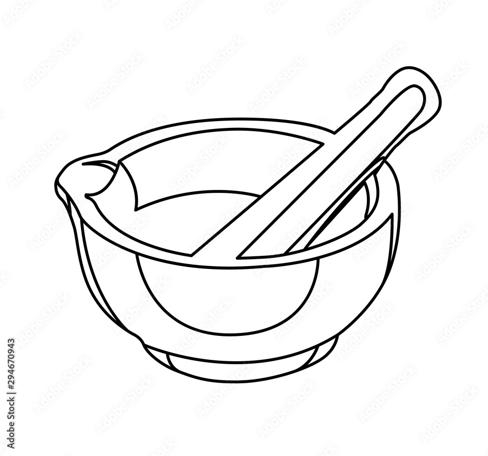 mortar and pestle contour vector illustration mortar and pestle contour vector illustration