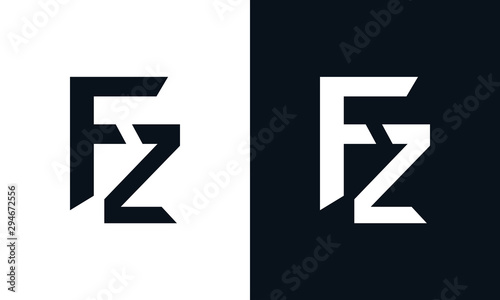 Minimalist abstract letter FZ logo. This logo icon incorporate with two abstract shape in the creative process.