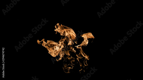 Fire flames on black background. fire on black background isolated. fire patterns © Yevgeniy