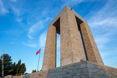 Martyrs Monument. Cemetery of Turkish and Ottoman soldiers. 1915 first World War I. Çanakkale Gallipoli peninsula. Eceabat Çanakkale - TURKEY