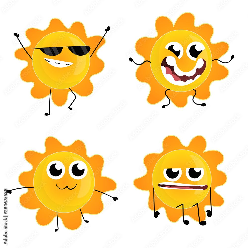 Cheerful, cute, orginal sun figures cartoon character