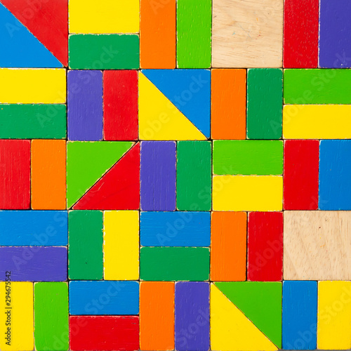 Colorful wood blocks background.