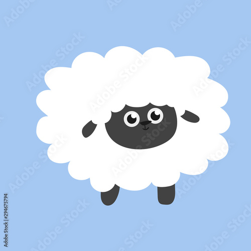 Fototapeta Naklejka Na Ścianę i Meble -  Cheerful, cute, orginal sheep figures cartoon character
