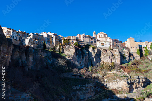 Fototapeta Naklejka Na Ścianę i Meble -  Cuenca;Spain,01,2012;Founded by the Arabs, it still retains the walled historic site, with its steep cobbled streets and hanging houses