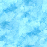 Seamless pattern abstract background blue blots smoke, waves, water. Hand drawn watercolor.