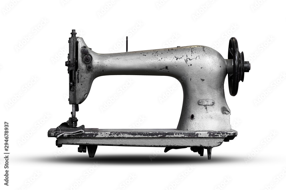 Antique Sewing machine, retro isolated