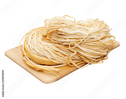 Obraz na plátně smoked cheese pigtail on a wooden board