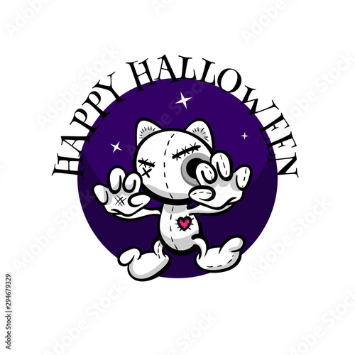 Cute evil rabbit halloween woodoo sewing toy