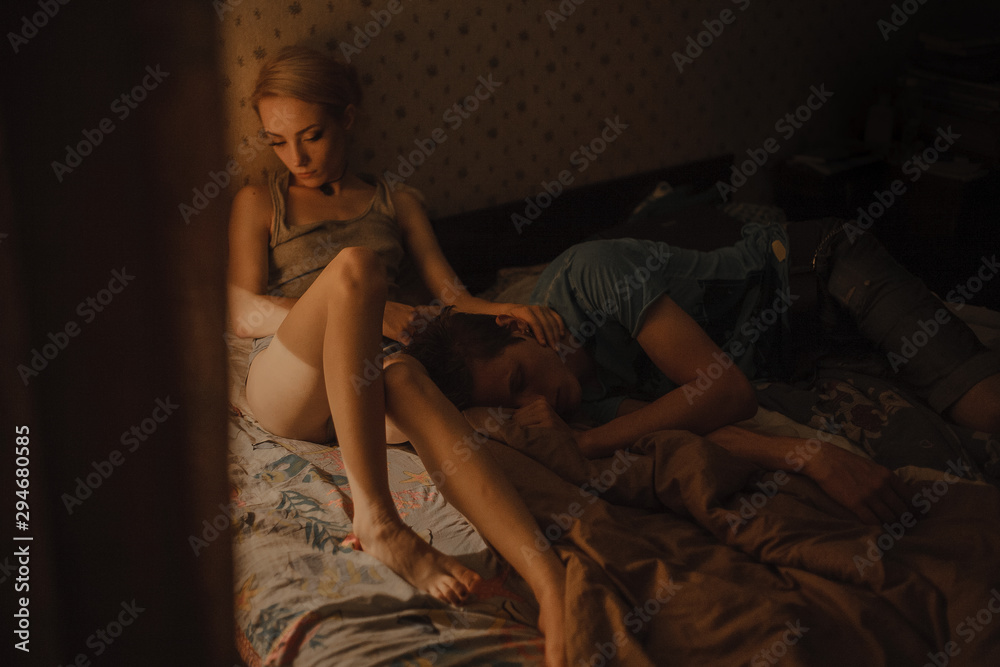 Couple sleeping on bed Couple sleeping on bed